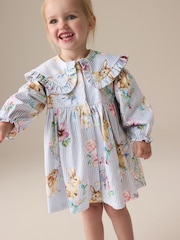 Bunny Blue Long Sleeve Collar Dress (3mths-7yrs) - Image 1 of 8