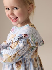 Bunny Blue Long Sleeve Collar Dress (3mths-7yrs) - Image 4 of 8