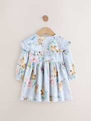 Bunny Blue Long Sleeve Collar Dress (3mths-7yrs) - Image 6 of 8