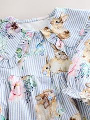 Bunny Blue Long Sleeve Collar Dress (3mths-7yrs) - Image 7 of 8