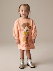 Pink Minnie Mouse Long Sleeves Sweat Dress (3mths-7yrs) - Image 1 of 8