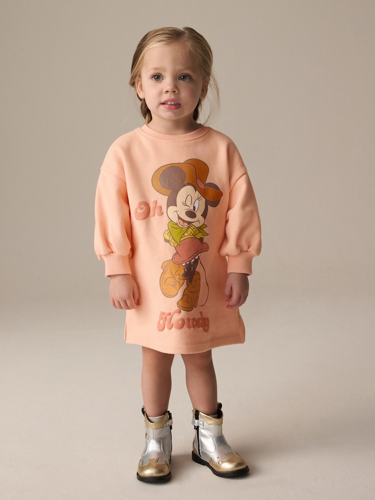 Pink - Minnie Mouse langärmliges Sweatkleid (3 Monate bis 7 Jahre) - Bild 1 von 8 Pink - Minnie Mouse langärmliges Sweatkleid (3 Monate bis 7 Jahre) - Bild 1 von 8