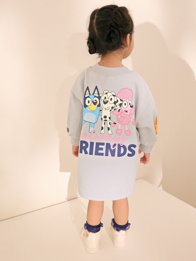 Albastru - Bluey Mânecă lungă Sweat Rochie (12mths-7yrs) - Imaginea 1 din 10