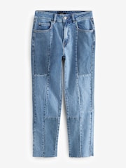 Patchwork Straight Jeans - Image 6 of 8