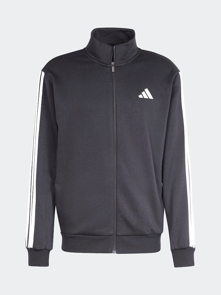 adidas Black Sportswear Basic 3-Stripes Fleece Tracksuit - Image 7 of 8