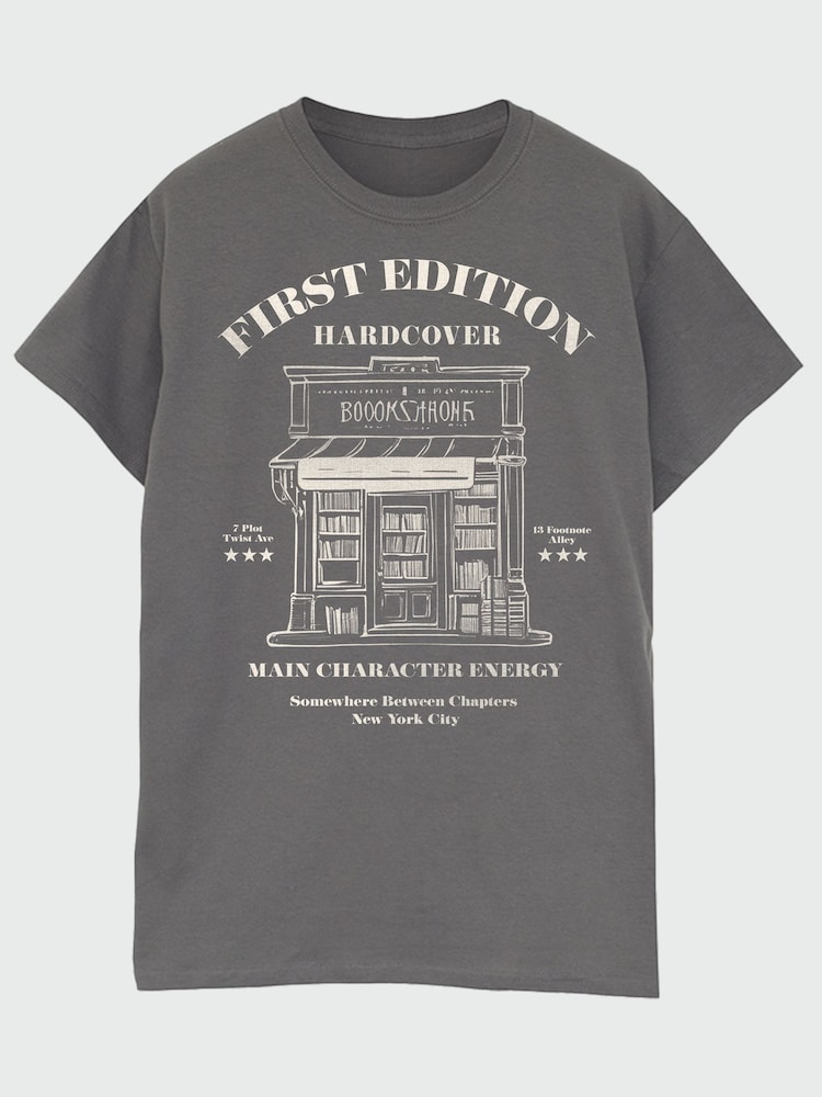 Brands In Black Bookstore Main Character Energy Graphic T-Shirt - Image 2 of 4 Brands In Black Bookstore Main Character Energy Graphic T-Shirt - Image 2 of 4