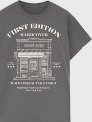 Brands In Black Bookstore Main Character Energy Graphic T-Shirt - Image 4 of 4