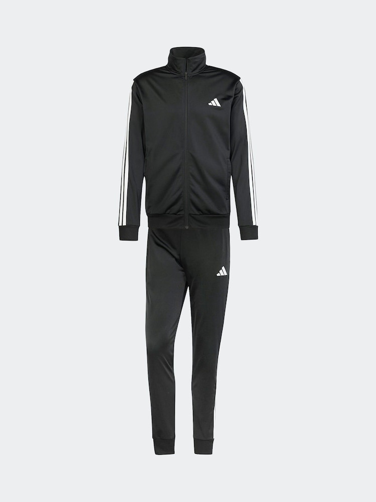 adidas Black Sportswear Basic 3-Stripes Tricot Tracksuit - Image 6 of 8