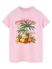 Brands In Pink Paradise Delights Boyfriend Fit Graphic T-Shirt - Image 2 of 4