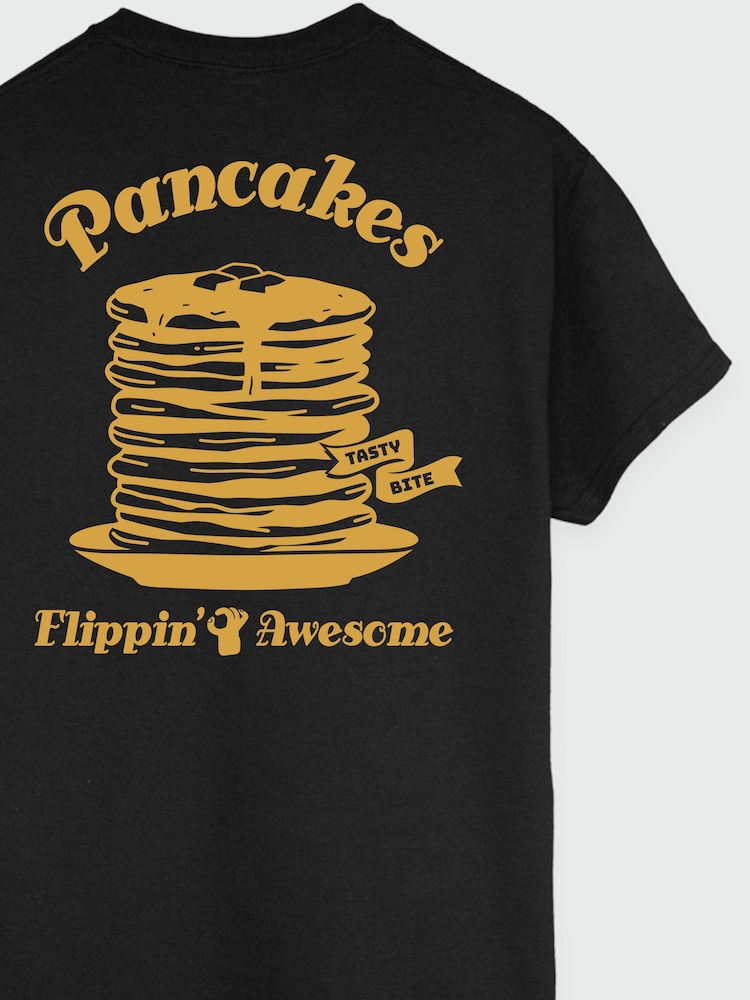 Brands In Black Flippin Awesome Pancakes Graphic T-Shirt - Image 4 of 4 Brands In Black Flippin Awesome Pancakes Graphic T-Shirt - Image 4 of 4