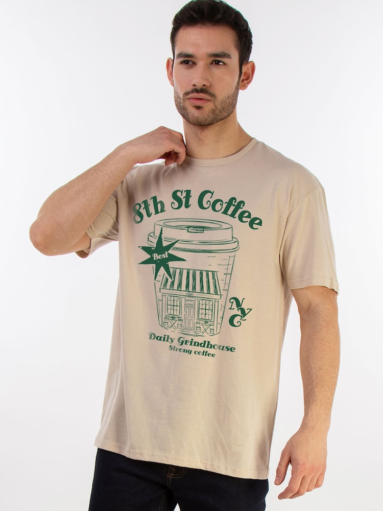 Brands In Natural 8th Street Coffee Graphic T-Shirt - Image 1 of 4 Brands In Natural 8th Street Coffee Graphic T-Shirt - Image 1 of 4