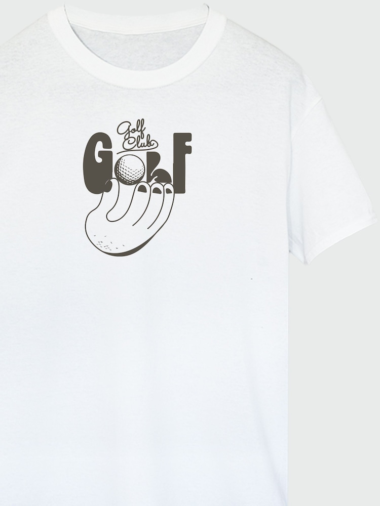 Brands In White Golf Club Doodle Graphic T-Shirt - Image 4 of 4 Brands In White Golf Club Doodle Graphic T-Shirt - Image 4 of 4