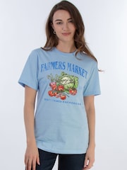 Brands In Blue Farmers Market Boyfriend Fit Graphic T-Shirt - Image 1 of 4