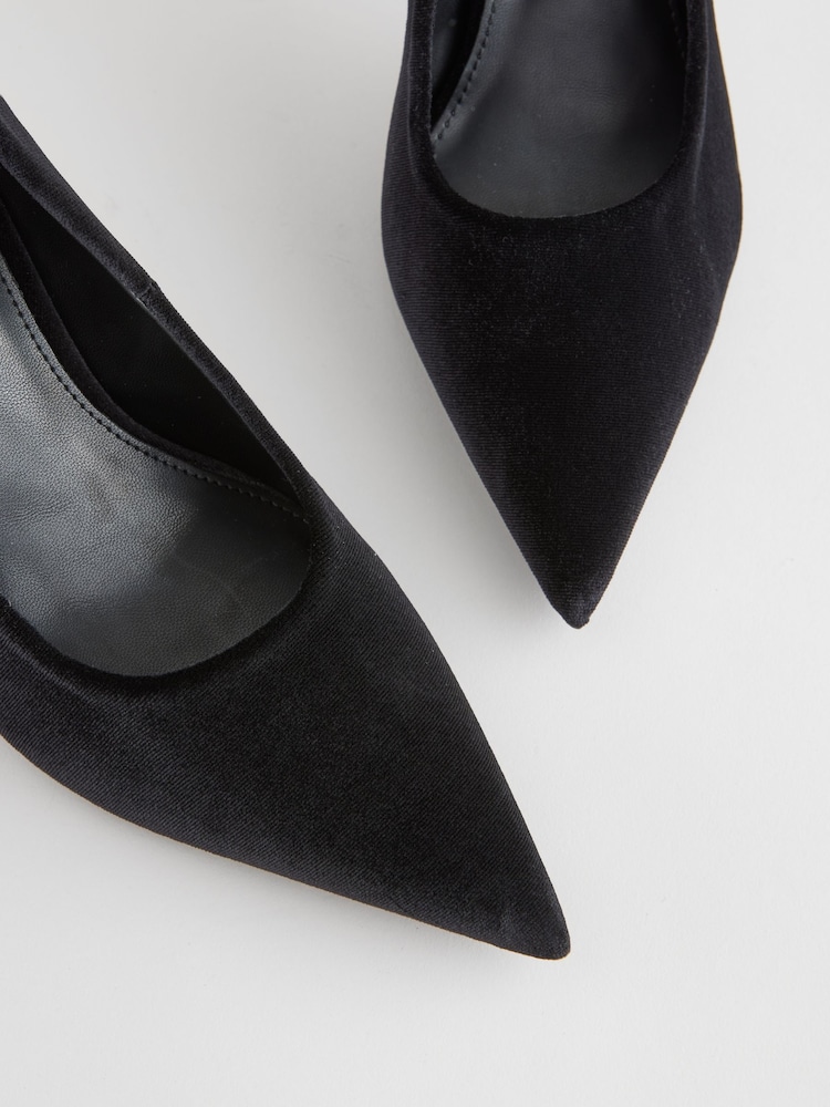 Black Standard Fit Forever Comfort® Point Toe Curve Heels Courts Shoes - Image 3 of 5