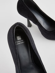Black Standard Fit Forever Comfort® Point Toe Curve Heels Courts Shoes - Image 5 of 5