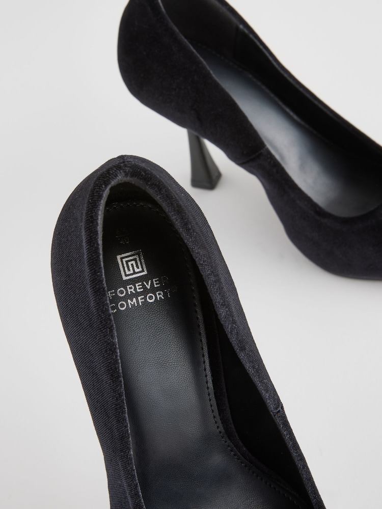 Black Standard Fit Forever Comfort® Point Toe Curve Heels Courts Shoes - Image 5 of 5