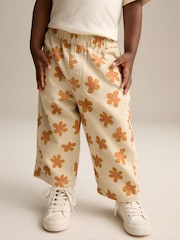 Neutral Floral Print Pull On Trousers (3mths-7yrs) - Image 1 of 9