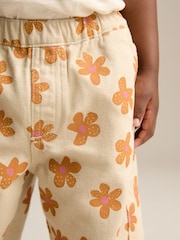 Neutral Floral Print Pull On Trousers (3mths-7yrs) - Image 5 of 9