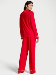 Victoria's Secret Lipstick Bow Graphic Red Modal Long Pyjama Set - Image 2 of 4