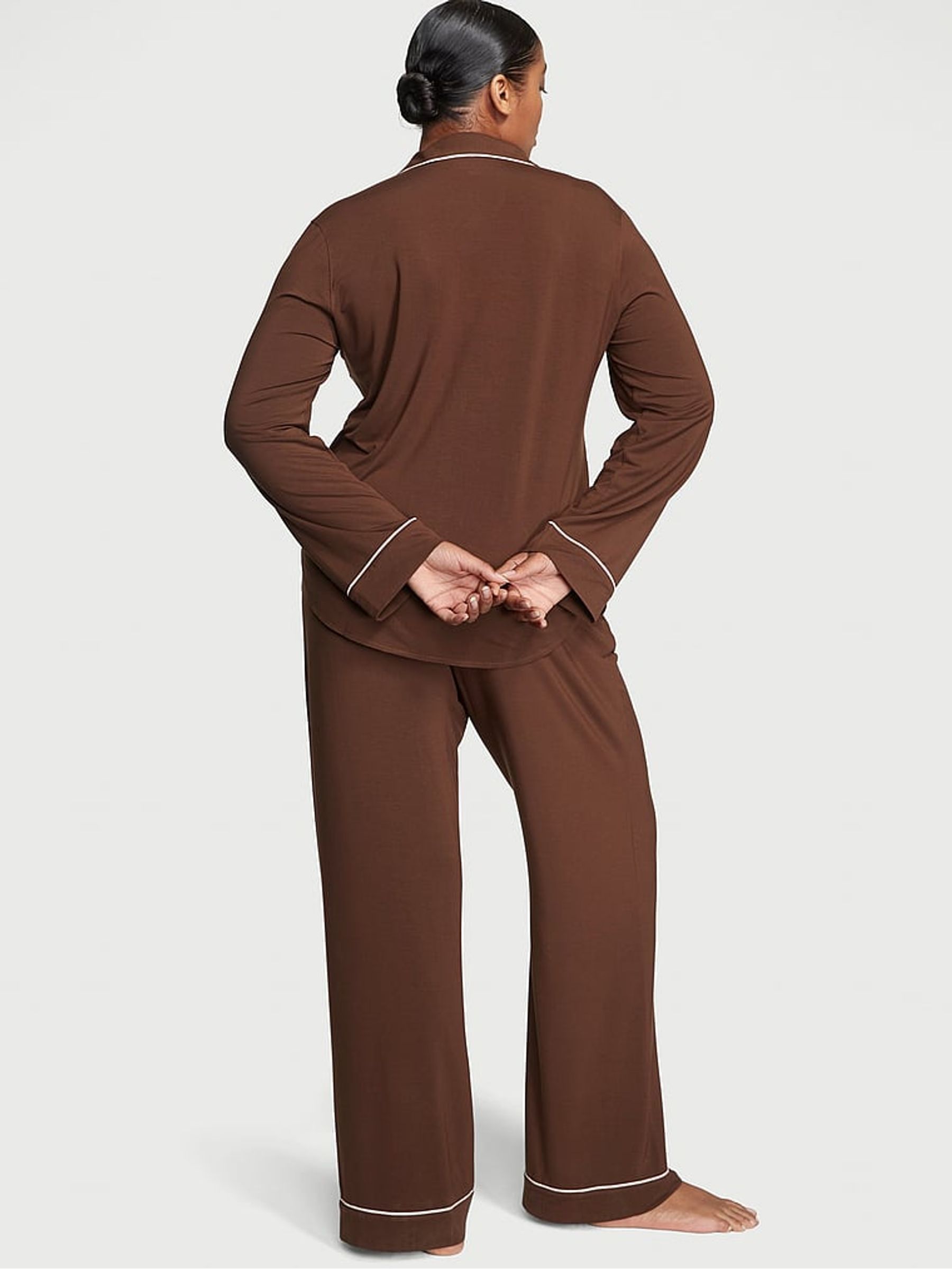 Buy Victoria's Secret Ganache Brown Modal Long Pyjama Set from the