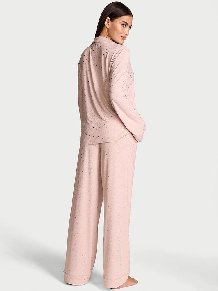 Victoria's Secret Pink Zinc Foil Heart Dot Modal Long Pyjama Set - Image 2 of 3