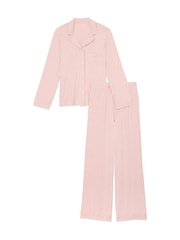 Victoria's Secret Pink Zinc Foil Heart Dot Modal Long Pyjama Set - Image 3 of 3