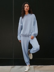 Blå - Slinky Pullover Huvtröja - Bild 2 av 9