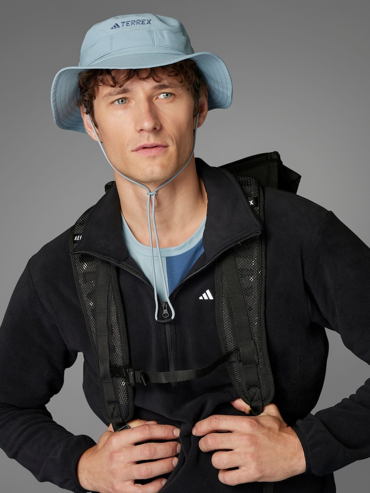adidas Black Essentials 1/2 Zip Fleece Jacket - Image 8 of 11