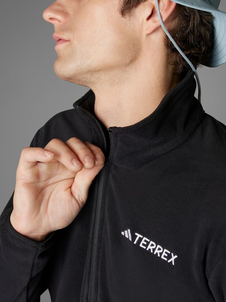 adidas Black Essentials 1/2 Zip Fleece Jacket - Image 9 of 11