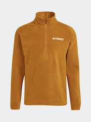 rjava - jakna iz flisa z zadrgo adidas Essentials 1/2 suknjič - Slika 7 iz 7