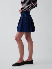 Gap Blue Denim Pleated Mini Skirt - Image 3 of 4
