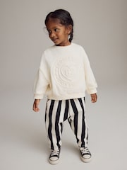 Cream Printed Sweatshirt and Barrel Leg Joggers Set (3mths-7yrs) - Image 1 of 9