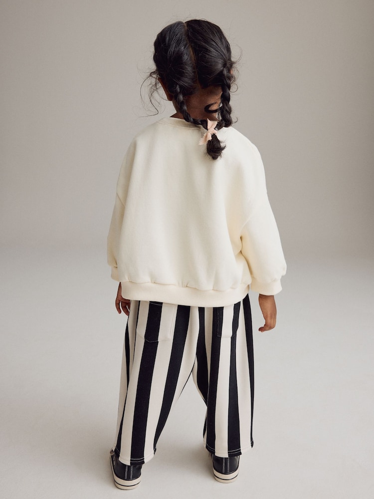 Cream Printed Sweatshirt and Barrel Leg Joggers Set (3mths-7yrs) - Image 2 of 9