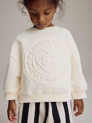 Cream Printed Sweatshirt and Barrel Leg Joggers Set (3mths-7yrs) - Image 3 of 9