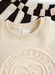 Cream Printed Sweatshirt and Barrel Leg Joggers Set (3mths-7yrs) - Image 7 of 9