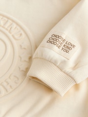 Cream Printed Sweatshirt and Barrel Leg Joggers Set (3mths-7yrs) - Image 8 of 9