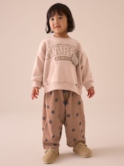 Brown Spot Printed Sweatshirt and Barrel Leg Joggers Set (3mths-7yrs) - Image 1 of 9
