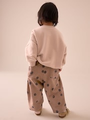 Brown Spot Printed Sweatshirt and Barrel Leg Joggers Set (3mths-7yrs) - Image 3 of 9