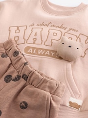 Brown Spot Printed Sweatshirt and Barrel Leg Joggers Set (3mths-7yrs) - Image 9 of 9