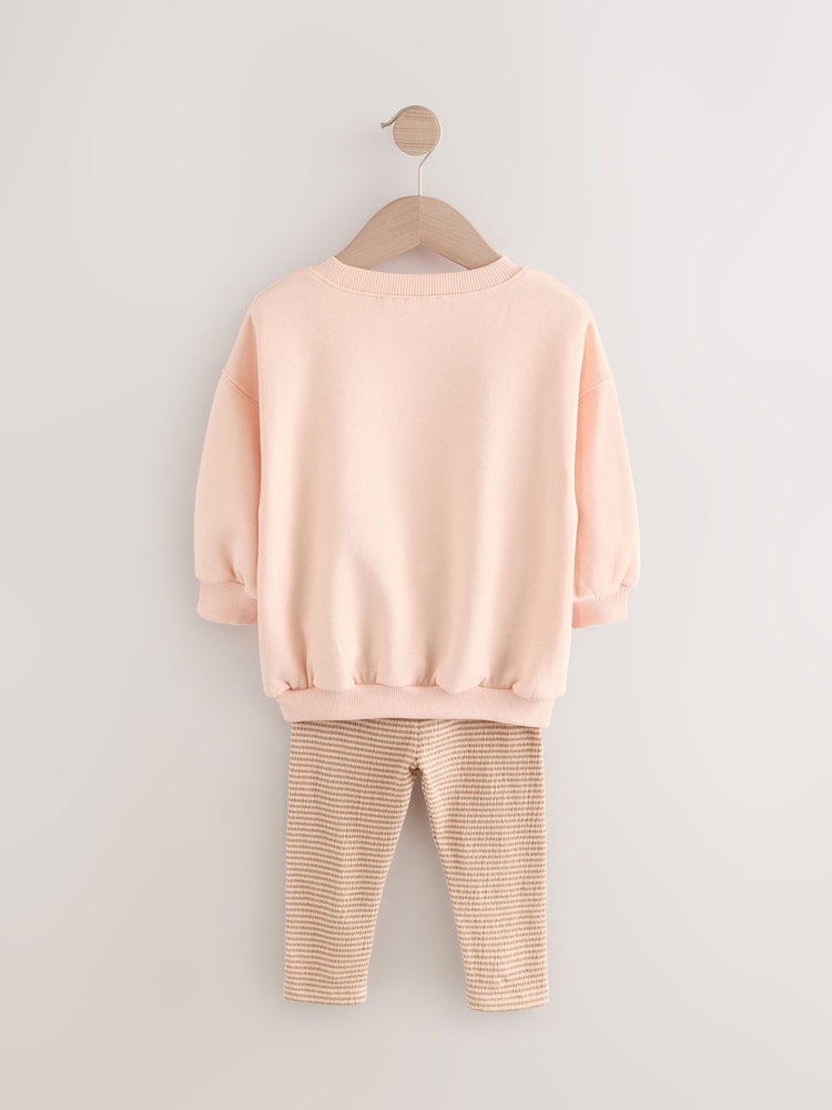 Pink Ballerina Crew Sweatshirt & Leggings Set (3mths-7yrs) - Image 6 of 8
