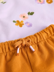 Lilac Purple Short Sleeve 100% Cotton Sweatshirt and Shorts Set (3mths-7yrs) - Image 8 of 9
