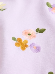 Lilac Purple Short Sleeve 100% Cotton Sweatshirt and Shorts Set (3mths-7yrs) - Image 9 of 9