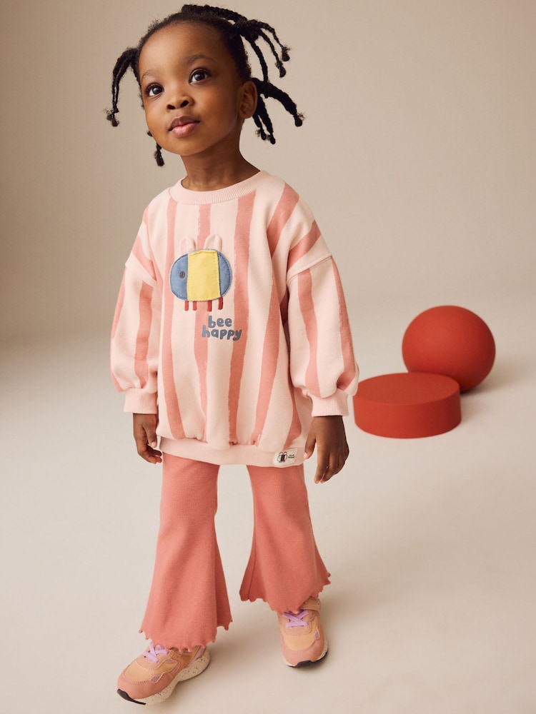 Pink Bee Sweatshirt and Flare Leggings Set (3mths-7yrs) - Image 1 of 1
