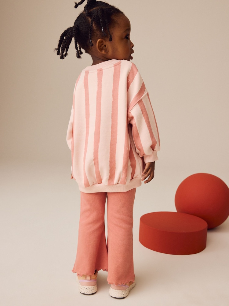 Pink Bee Sweatshirt and Flare Leggings Set (3mths-7yrs) - Image 3 of 9