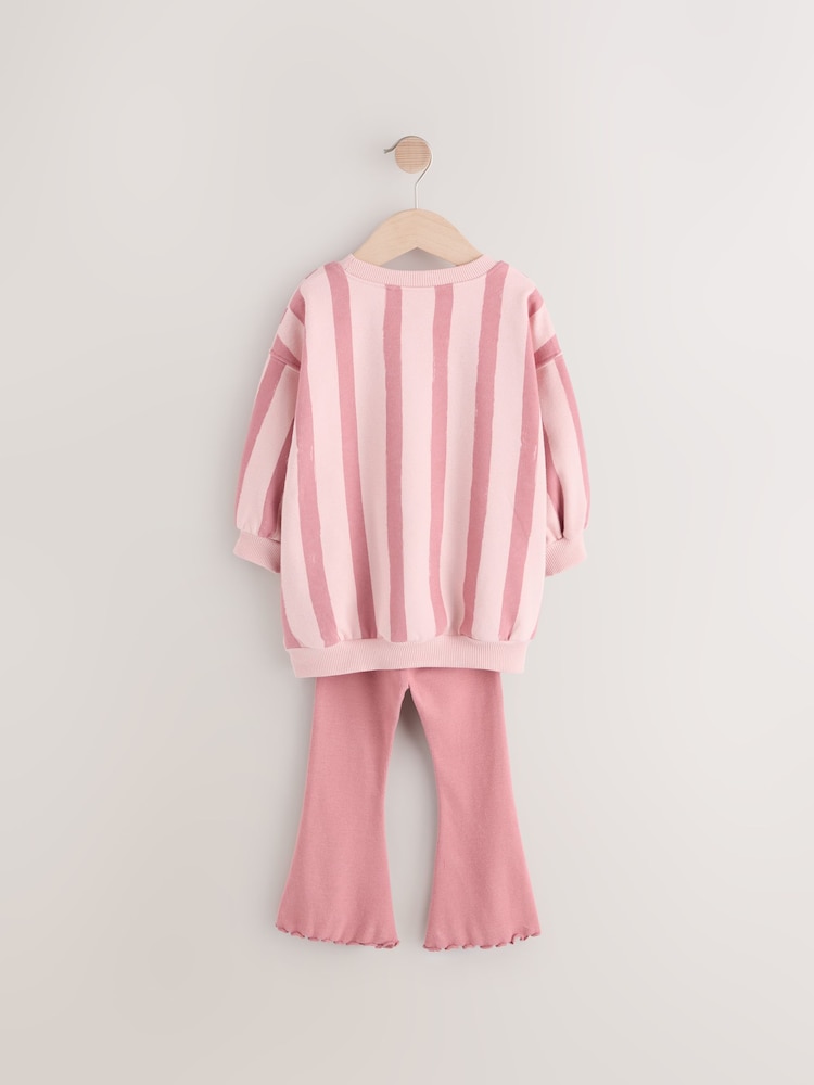 Pink Bee Sweatshirt and Flare Leggings Set (3mths-7yrs) - Image 7 of 9