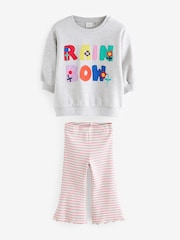 Grey Sweatshirt and Flare Leggings Set (3mths-7yrs) - Image 4 of 7