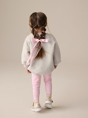 Pink Floral Embroided Sweatshirt and Leggings Set (3mths-7yrs) - Image 3 of 8
