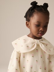 Cream Floral Collared Sweatshirt & Leggings Set (3mths-7yrs) - Image 4 of 7