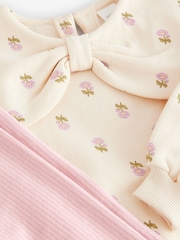 Cream Floral Collared Sweatshirt & Leggings Set (3mths-7yrs) - Image 7 of 7