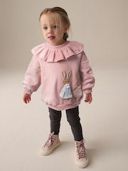 Pink Collared Crew Sweatshirt & Leggings Set (3mths-7yrs) - Image 1 of 9